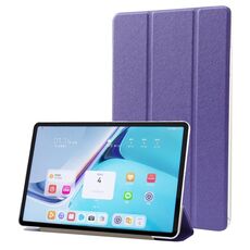 Custodia tablet in pelle tripla per Huawei MatePad Pro 11 2024 con texture setosa (viola scuro)