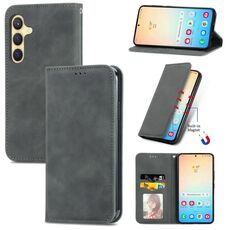 Custodia per telefono in pelle magnetica retro Skin Feel per Samsung Galaxy S24+ 5G (grigio)