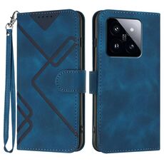 Custodia per telefono in pelle con motivo Skin Feel per Xiaomi 14 Pro Line (blu reale)