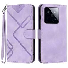 Custodia per telefono in pelle Skin Feel per Xiaomi 14 Pro Line (viola chiaro)