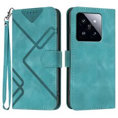 Custodia per telefono in pelle con motivo Skin Feel per Xiaomi 14 Pro Line (azzurro)