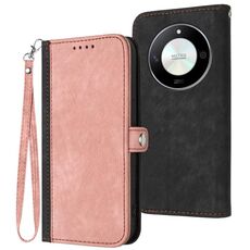 Custodia per cellulare in pelle con cinturino a doppia piega con fibbia laterale per Honor X50 / X9b (rosa)