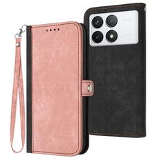 Per Xiaomi Redmi K70 Custodia per cellulare in pelle con fibbia laterale doppia piega (rosa)