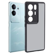Per vivo S17 / S17 Pro custodia per telefono in TPU nero opaco a pori fini + PC