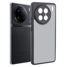 Per vivo X90 Pro Custodia per telefono in TPU nero opaco a pori fini + PC