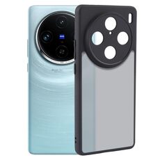 Per vivo X100 Pro Custodia per telefono in TPU nero opaco a pori fini + PC