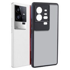 Per vivo iQOO 11 Pro Custodia per telefono in TPU nero opaco a pori fini + PC