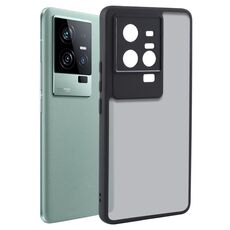 Per vivo iQOO 11 Custodia per telefono in TPU nero opaco a pori fini + PC