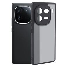 Per vivo iQOO 12 Pro Custodia per telefono in TPU nero opaco a pori fini + PC