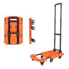 Carrello pieghevole a mano Carrello portatile per la movimentazione dei bagagli Carrello per tartarughe (arancione)