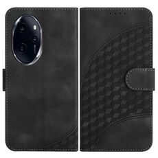 Per Honor 100 Pro YX0060 Custodia in pelle per telefono con testa di elefante in rilievo con cordino (nero)