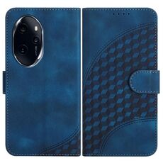 Per Honor 100 Pro YX0060 Custodia in pelle per telefono con testa di elefante in rilievo con cordino (blu reale)