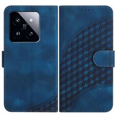 Per Xiaomi 14 Pro YX0060 Custodia in pelle per telefono con testa di elefante in rilievo con cordino (blu reale)