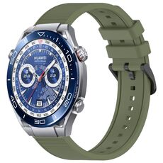 Per Huawei Watch Ultimate 22 mm cinturino in silicone strutturato in tinta unita (verde)