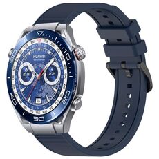 Per Huawei Watch Ultimate 22 mm cinturino in silicone strutturato in tinta unita (blu notte)