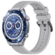 Per Huawei Watch Ultimate 22 mm cinturino in silicone strutturato in tinta unita (grigio)