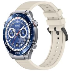 Per Huawei Watch Ultimate 22 mm cinturino in silicone strutturato in tinta unita (Starlight)
