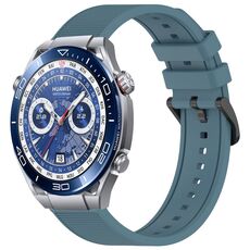 Per Huawei Watch Ultimate 22 mm cinturino in silicone strutturato in tinta unita (ciano roccia)