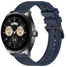 Per Huawei Watch Buds cinturino in silicone strutturato in tinta unita da 22 mm (blu notte)