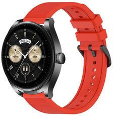 Per Huawei Watch Buds cinturino in silicone strutturato in tinta unita da 22 mm (rosso)