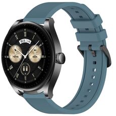 Per Huawei Watch Buds cinturino in silicone strutturato in tinta unita da 22 mm (ciano roccia)