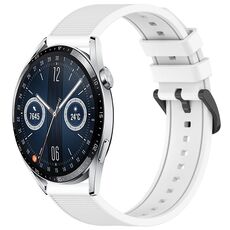 Per Huawei Watch GT3 46mm 22mm cinturino in silicone strutturato in tinta unita (bianco)