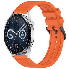 Per Huawei Watch GT3 46mm 22mm cinturino in silicone strutturato in tinta unita (arancione)