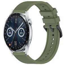 Per Huawei Watch GT3 46mm 22mm Cinturino in silicone strutturato in tinta unita (verde)