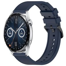 Per Huawei Watch GT3 46mm 22mm cinturino in silicone strutturato in tinta unita (blu notte)