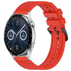 Per Huawei Watch GT3 46mm 22mm cinturino in silicone strutturato in tinta unita (rosso)