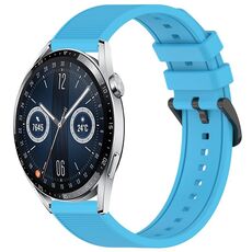 Per Huawei Watch GT3 46mm 22mm cinturino in silicone strutturato in tinta unita (blu cielo)