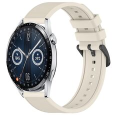Per Huawei Watch GT3 46mm 22mm cinturino in silicone strutturato in tinta unita (Starlight)