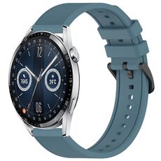 Per Huawei Watch GT3 46mm 22mm cinturino in silicone strutturato in tinta unita (ciano roccia)