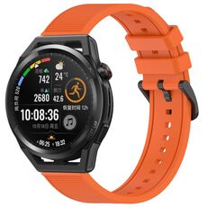 Per Huawei Watch GT Runner cinturino in silicone strutturato in tinta unita da 22 mm (arancione)