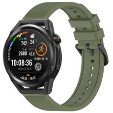 Per Huawei Watch GT Runner cinturino in silicone strutturato in tinta unita da 22 mm (verde)