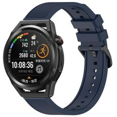 Per Huawei Watch GT Runner cinturino in silicone strutturato in tinta unita da 22 mm (blu notte)