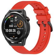 Per Huawei Watch GT Runner cinturino in silicone strutturato in tinta unita da 22 mm (rosso)