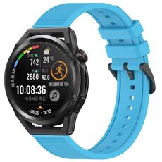 Per Huawei Watch GT Runner cinturino in silicone strutturato in tinta unita da 22 mm (blu cielo)