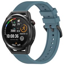 Per Huawei Watch GT Runner cinturino in silicone strutturato in tinta unita da 22 mm (ciano roccia)