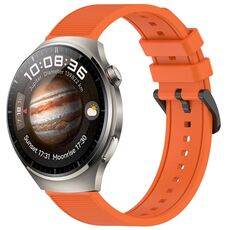 Per Huawei Watch 4 Cinturino in silicone strutturato in tinta unita da 22 mm (arancione)