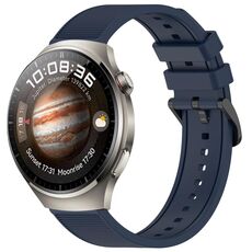 Per Huawei Watch 4 Cinturino in silicone strutturato in tinta unita da 22 mm (blu notte)
