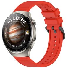 Per Huawei Watch 4 cinturino in silicone strutturato in tinta unita da 22 mm (rosso)