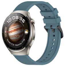 Per Huawei Watch 4 cinturino in silicone strutturato in tinta unita da 22 mm (ciano roccia)