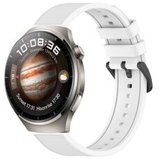 Per Huawei Watch 4 Pro cinturino in silicone strutturato in tinta unita da 22 mm (bianco)