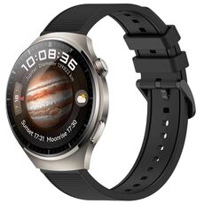 Per Huawei Watch 4 Pro cinturino in silicone strutturato in tinta unita da 22 mm (nero)