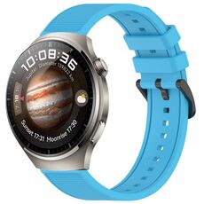 Per Huawei Watch 4 Pro 22 mm cinturino in silicone strutturato in tinta unita (blu cielo)
