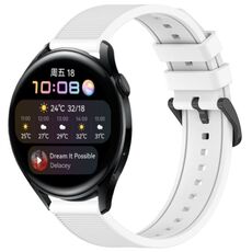 Per Huawei Watch 3 cinturino in silicone strutturato in tinta unita da 22 mm (bianco)