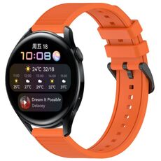 Per Huawei Watch 3 Cinturino in silicone strutturato in tinta unita da 22 mm (arancione)