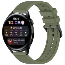 Per Huawei Watch 3 Cinturino in silicone strutturato in tinta unita da 22 mm (verde)