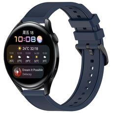 Per Huawei Watch 3 cinturino in silicone strutturato in tinta unita da 22 mm (blu notte)
